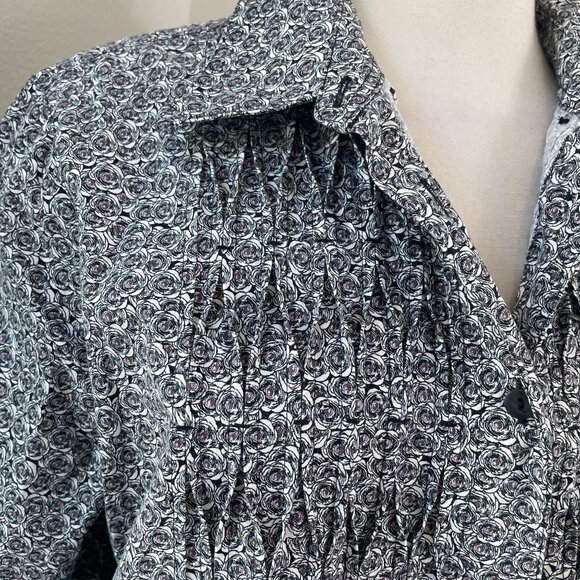 Foxcroft Womens Plus 16W Wrinkle Free Shaped Fit Long Sleeve Blouse Pleated Top - Picture 3 of 9